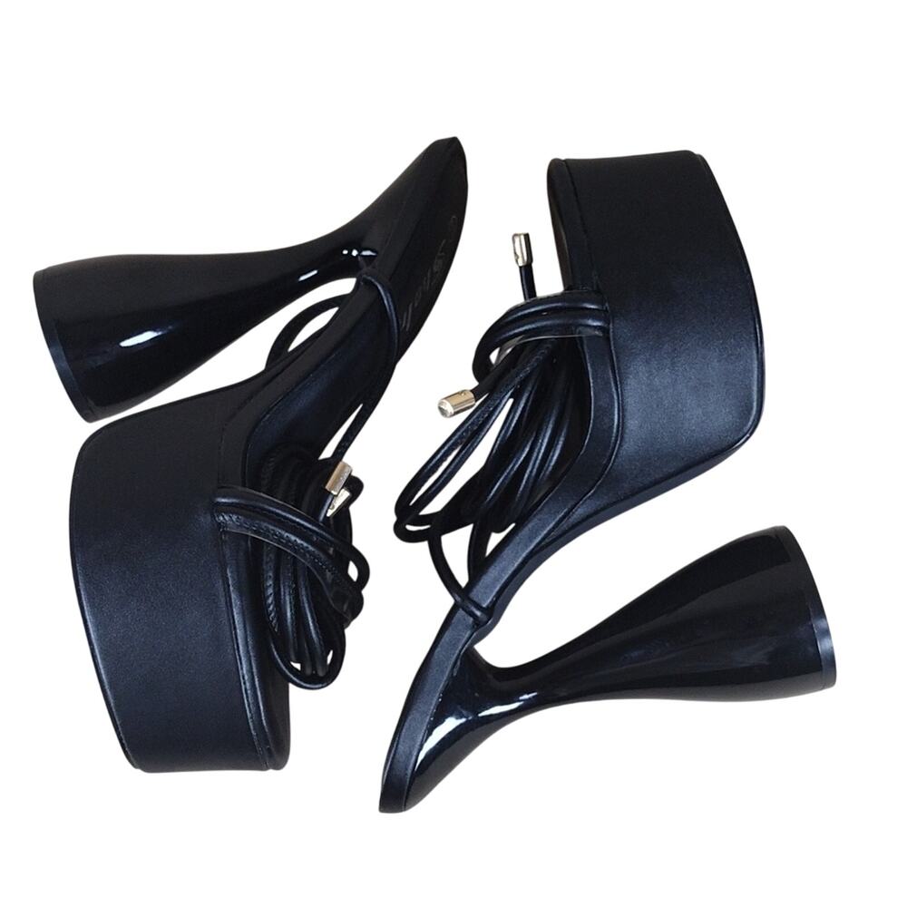 SHEIN Platform Heels Women’s 8.5 Black Lace Up Chunky Strappy Sandals Summer